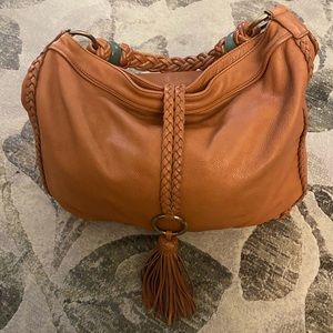 Preowned Shanghai Tang Buttery soft leather hobo bag